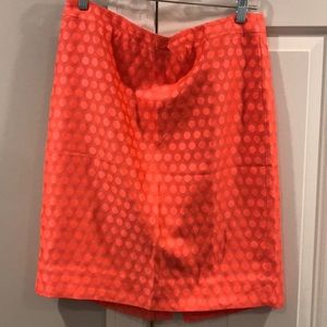 Jcrew pencil skirt neon pink polka dot size 10
